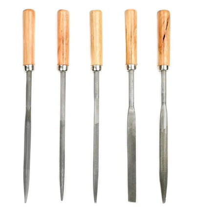 Benson Sleutelvijlenset - 5-delig - Hard Staal - Houten Handvat - 170 mm