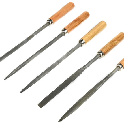 Benson Sleutelvijlenset - 5-delig - Hard Staal - Houten Handvat - 170 mm