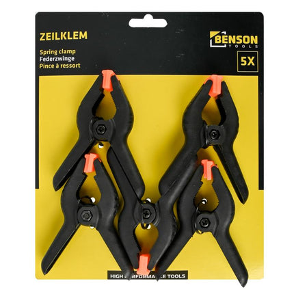 Benson Krachtige Zeilklem - Marktklem Super - 75 mm - 5 stuks - Antislip