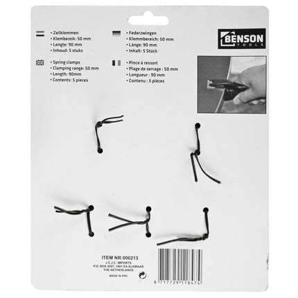 Benson Krachtige Zeilklem - Marktklem Super - 75 mm - 5 stuks - Antislip