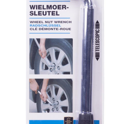 Benson Telescopische Wielmoersleutel – 17 & 19 mm – Uitschuifbaar tot 55 cm – Chroom-Vanadium