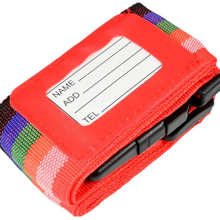 Benson Kofferspanband Regenboog - 183 x 5 cm - Met Adreslabel