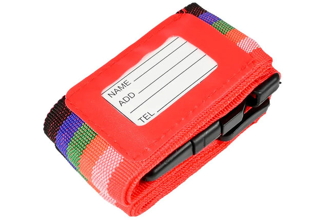 Benson Kofferspanband Regenboog - 183 x 5 cm - Met Adreslabel