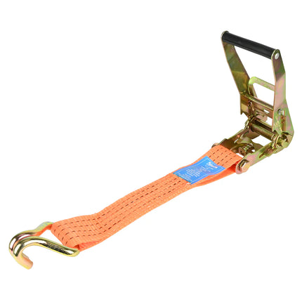 Benson Spanband met Ratel – 5 Meter – 3 Ton Capaciteit – Oranje – Inclusief 2 Haken
