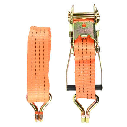 Benson Spanband met Ratel – 5 Meter – 3 Ton Capaciteit – Oranje – Inclusief 2 Haken