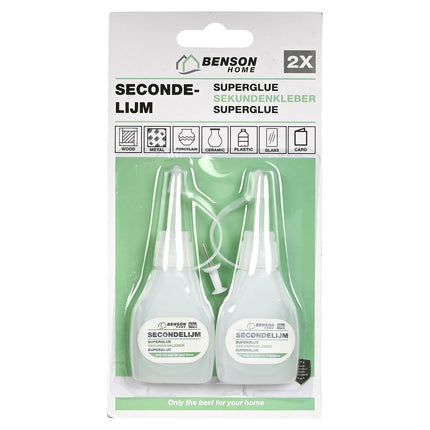 Benson Secondelijm - 2 x 10 gram - Oplosmiddelvrij - Vloeibaar