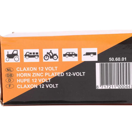 Benson Universele Claxon - 12 Volt - Krachtig Geluid - Compact