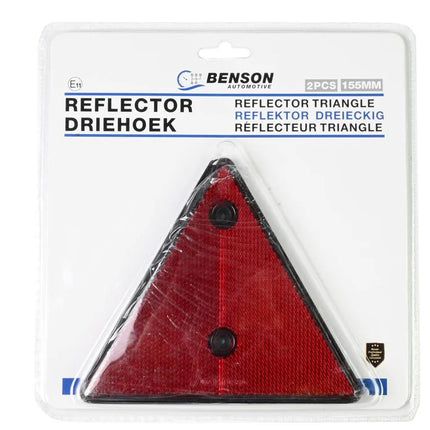 Benson Driehoek Reflector Rood - 155 mm - Set van 2 - E-Keur