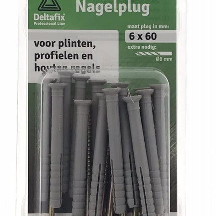 Deltafix Slagpluggen – 6 x 60 mm – Verzinkt – Snelle Montage