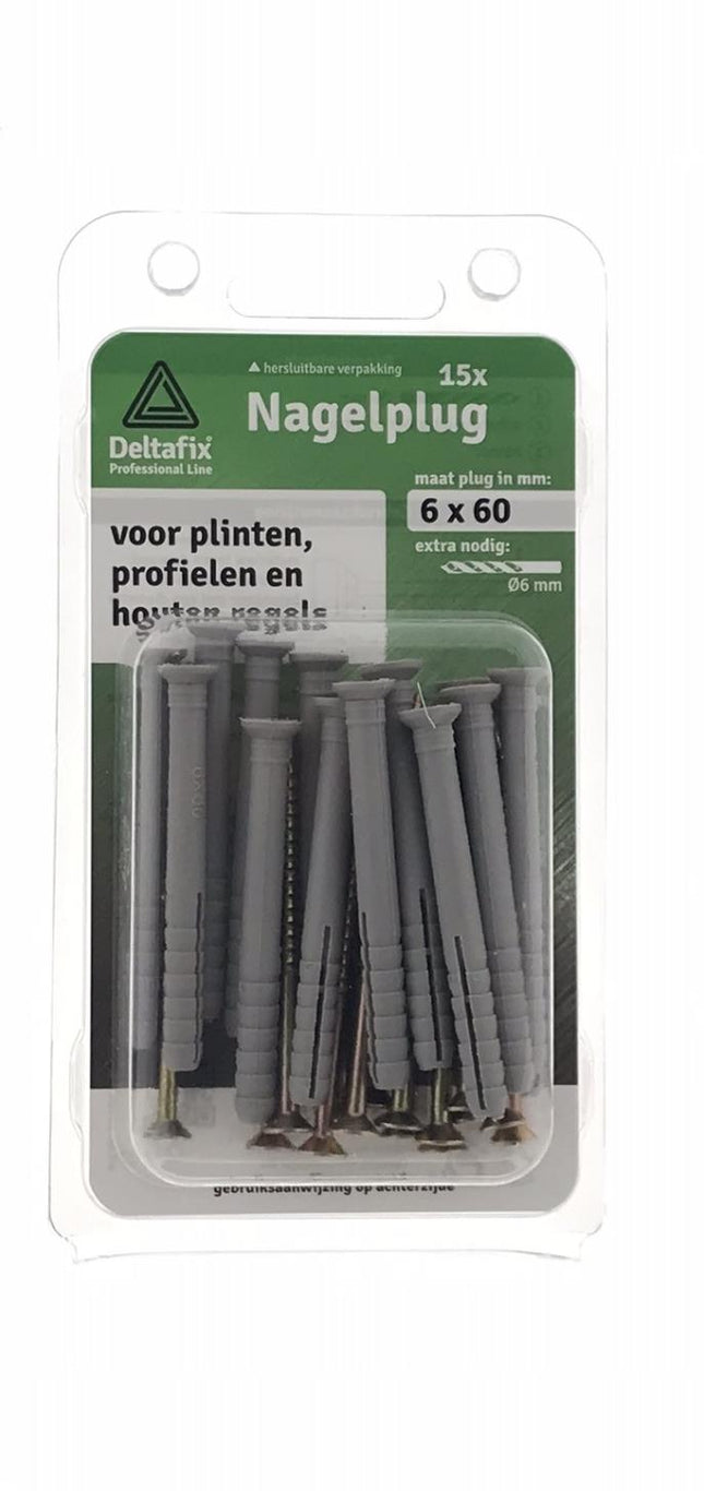 Deltafix Slagpluggen – 6 x 60 mm – Verzinkt – Snelle Montage