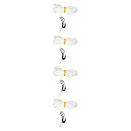 Benson Scheerlijn Set - 4 Stuks - Ø 3 mm - 200 cm - Nylon - Inclusief Spanners - Wit
