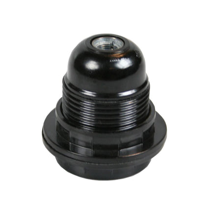 Benson Zwarte E27 Fitting – Met Buitendraad – Inclusief 2 Ringen