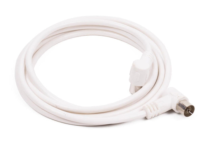 Benson Coax Kabel - 1.5 meter - Haakse Stekkers - Wit - Ziggo Geschikt