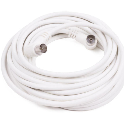 Benson Coax Kabel - 5 meter - Haakse Stekkers - Wit - Optimale Signaaloverdracht