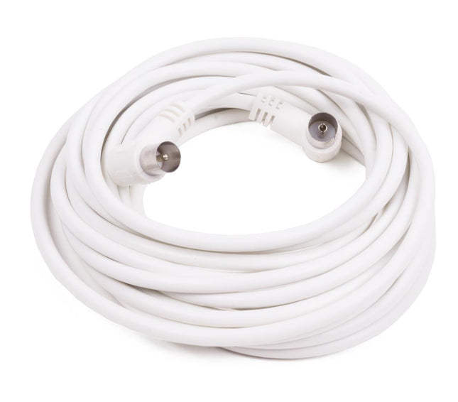 Benson Coax Kabel - 5 meter - Haakse Stekkers - Wit - Optimale Signaaloverdracht