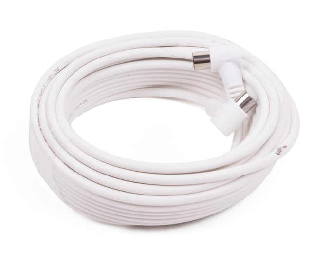 Benson Coax Kabel - 10 meter - Haakse Stekkers - Wit - Flexibel & Duurzaam