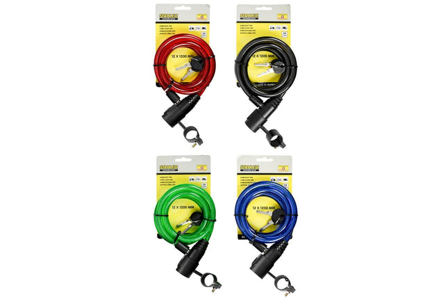 Stahlex Looplock Kabelslot - 12 x 1200 mm - Inclusief Houder - Mix
