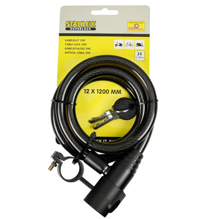 Stahlex Looplock Kabelslot - 12 x 1200 mm - Inclusief Houder - Mix