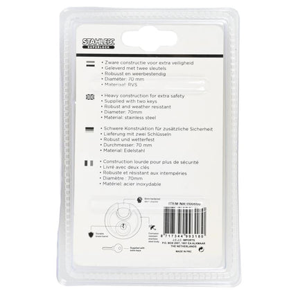 Stahlex Discus Hangslot – 70 mm – RVS – Weerbestendig