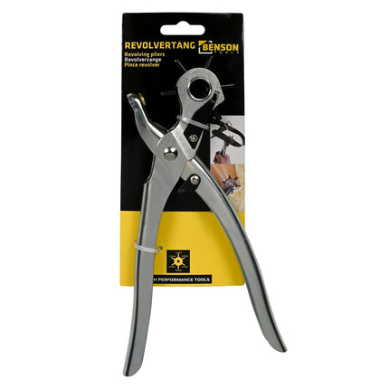 Benson Revolvertang - Gaatjestang - 6 maten - 22 cm - Voor Leer, Textiel en Kunststof