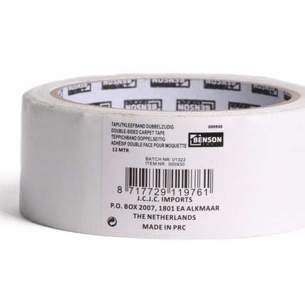 Benson Dubbelzijdige Tapijtkleefband 38 mm x 12 m - Sterke Hechting