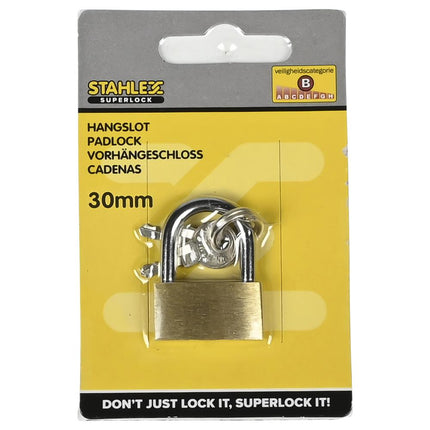 Stahlex Hangslot – 30 mm – Veiligheidscategorie C – 3 Sleutels
