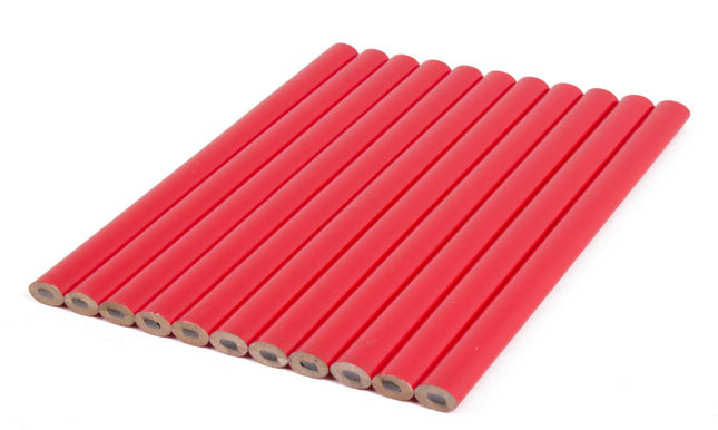 Benson Timmermanspotloden – 12 Stuks – 17,5 cm – Ovaal – Rood
