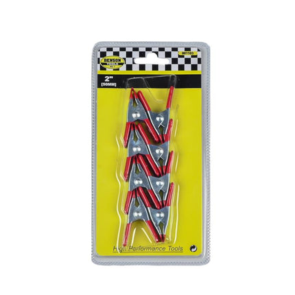 Benson Metalen Veerklemmen - 50 mm - Set van 8 stuks - Rubberen Grip