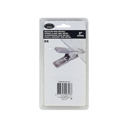 Benson Metalen Veerklemmen - 50 mm - Set van 8 stuks - Rubberen Grip