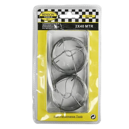 Benson IJzerdraad 2-delig – 2 x 40 meter – 0.5 mm dik