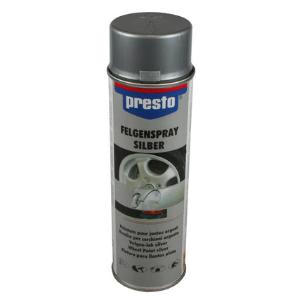 Presto Velgenspray Zilver – 500 ml – Satijnglans – Sneldrogend & Slijtvast