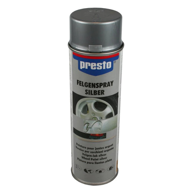 Presto Velgenspray Zilver – 500 ml – Satijnglans – Sneldrogend & Slijtvast