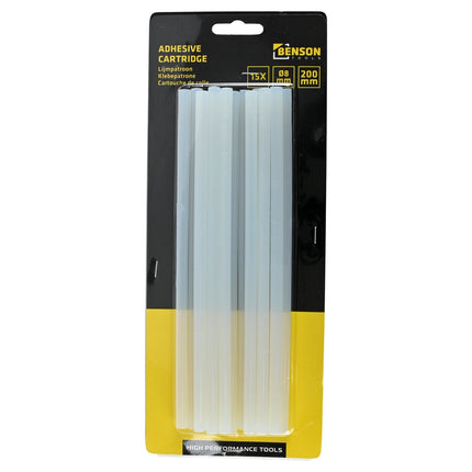 Benson Lijmpatronen – Ø 7,2 x 200 mm – 15-delig – Transparant