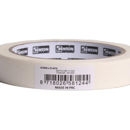 Benson Vochtbestendige Afplaktape 18 mm x 25 m - Universeel