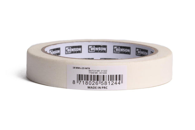 Benson Vochtbestendige Afplaktape 18 mm x 25 m - Universeel