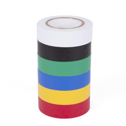 Benson PVC Isolatietape Set - 6 Rollen - 15 meter per rol - Diverse Kleuren