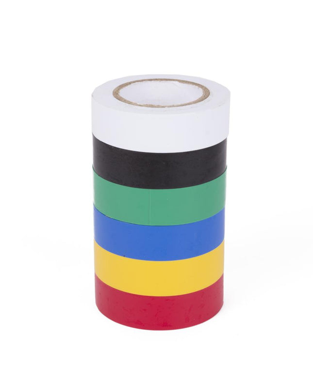 Benson PVC Isolatietape Set - 6 Rollen - 15 meter per rol - Diverse Kleuren