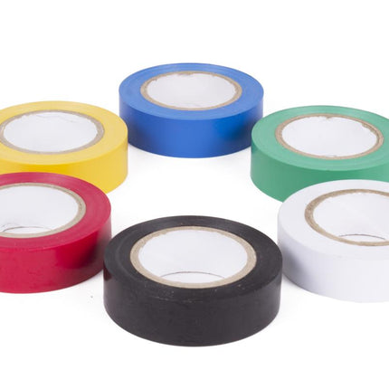 Benson PVC Isolatietape Set - 6 Rollen - 15 meter per rol - Diverse Kleuren
