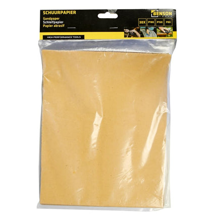 Benson Schuurpapier Set 30-delig - P80/P150/P180 - 93 x 230 mm