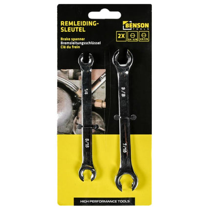 Benson Remleidingsleutelset - 2-delig - Open Ringsleutels - Inch-maten