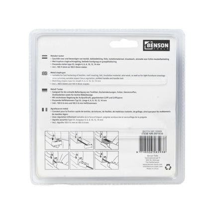 Benson Handtacker - 4-12 mm - Inclusief 200 Nietjes - Robuust Metaal