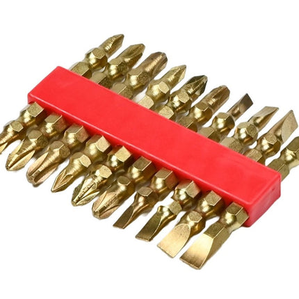 Benson Bitset Dubbelzijdig - 10-delig - Goudkleurig Koolstofstaal - Met Riemclip