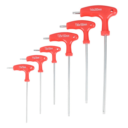 Benson Torx Sleutelset - 6-delig - Ergonomische T-Greep - T10 t/m T40