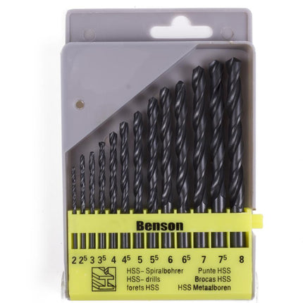 Benson Metaalboorset - 13-delig - HSS-Staal - 2 t/m 8 mm - Inclusief Cassette