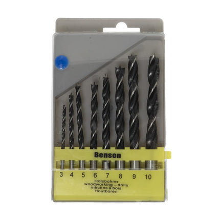 Benson Houtboorset - 8-delig - 3 t/m 10 mm - Inclusief Bewaarcassette