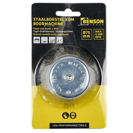 Benson Komborstel voor Boormachine - Ø 75 mm - Messing Draad
