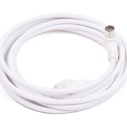 Benson Coax Kabel - 3 meter - Haakse Stekkers - Wit - Flexibel & Duurzaam