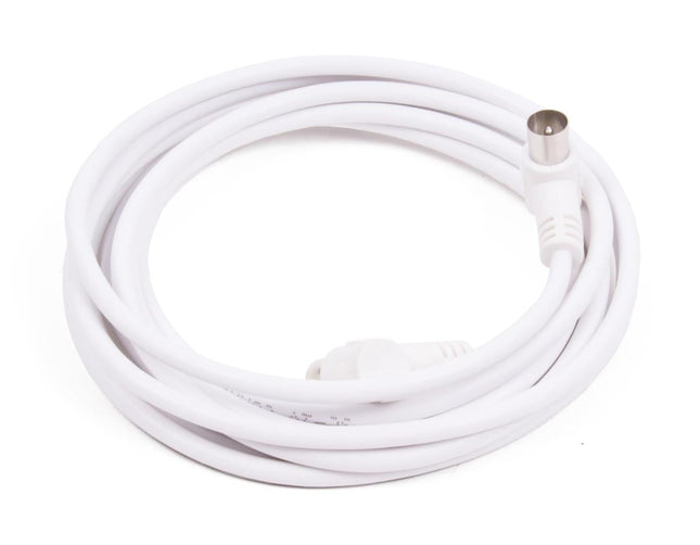 Benson Coax Kabel - 3 meter - Haakse Stekkers - Wit - Flexibel & Duurzaam