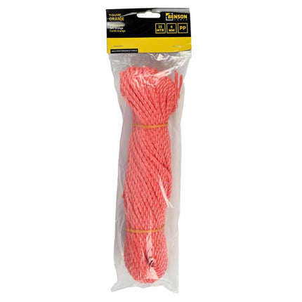 Benson Polypropyleen Touw Oranje 4 mm x 25 Meter - 400 kg Breeksterkte