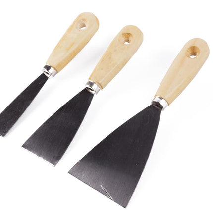 Benson Plamuurmessenset 3-delig - Houten Handvat - Flexibele Spatels